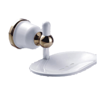 Изображение Мыльница навесная белая эмаль/золото OUTE (арт. TG1904)
