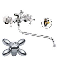 Смеситель для ванны двухвентильный Lemen длинный излив LEMEN (арт. LD-2134)