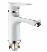 Смеситель для раковины однорычажный Lemen белый LEMEN (арт. LC-1330W)