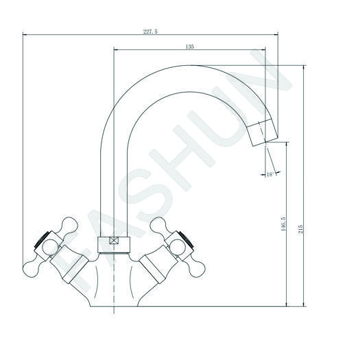 Смеситель для раковины двухвентильный Fashun латунь FASHUN (арт. A1319)