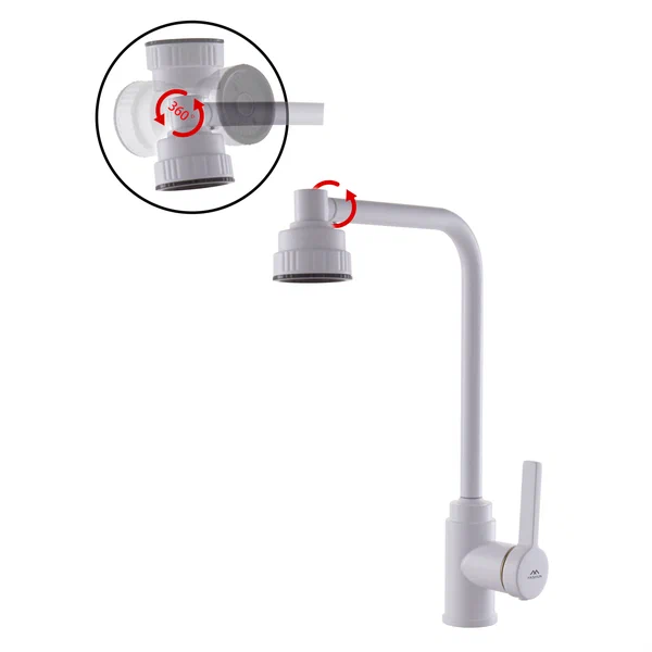 Смеситель для кухни однорычажный Fashun высокий излив белый FASHUN (арт. A54031-8)