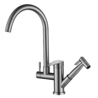 Смеситель для кухни однорычажный Fashun высокий излив мнофункциональный нержавейка FASHUN (арт. A56005)