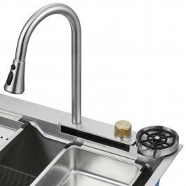 Мойка врезная многофункциональная 78х46 см, глубина 21см сатин OUTE (арт. T87846L) оптом от компании Аквалига
