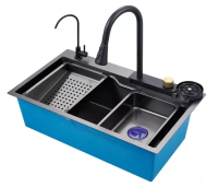 Изображение Мойка врезная многофункциональная 78х46 см, глубина 21см чёрная OUTE (арт. T87846H)
