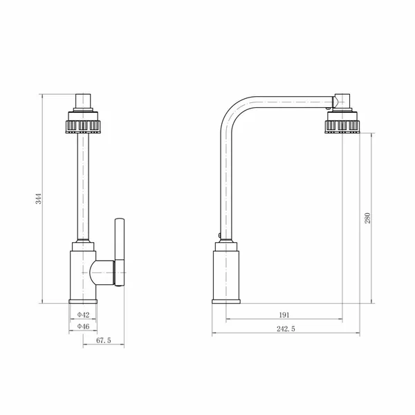 Смеситель для кухни однорычажный Fashun высокий излив белый FASHUN (арт. A54031-8)