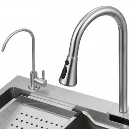 Мойка врезная многофункциональная 78х46 см, глубина 21см сатин OUTE (арт. T87846L) оптом от компании Аквалига
