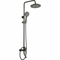 Смеситель с душевой стойкой (душевая система) Rainsberg черный нержавейка RAINSBERG (арт. R9074H)