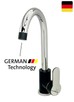 Смеситель для кухни Pursh высокий излив хром/чёрный Pursh (арт. R94E303)