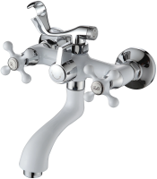 Смеситель для ванны двухвентильный Ammore короткий излив хром/белый Ammore (арт. A3081-C)