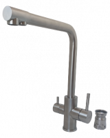 Смеситель для кухни Lemen на гайке для фильтра питьевой воды высокий излив нержавеющая сталь LEMEN (арт. LA9030)