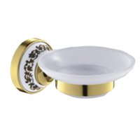 Изображение Мыльница керамика белая эмаль/золото OUTE (арт. TG2003)
