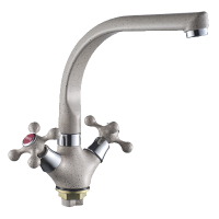 Смеситель-елочка Rainsberg литой излив на гайке хром/песочный гранит RAINSBERG (арт. R5043KF-5)