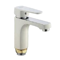 Смеситель для раковины однорычажный Frud на гайке хром/белый Frud (арт. R10301-2)