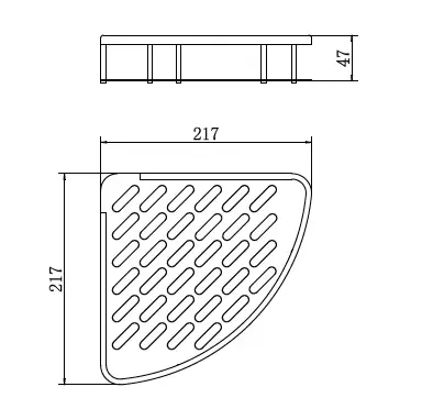 Полка в ванную 1-ярусная угловая алюминий FASHUN (арт. A7325-17) оптом от компании Аквалига
