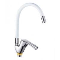 Смеситель для кухни однорычажный Lemen гибкий излив на гайке хром/белый LEMEN (арт. LB-91477-W9)