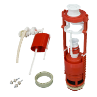 Изображение Арматура для бачка 2-х уровневая с белой кнопкой с боковой подводкой РБМ (арт. АС11.1)
