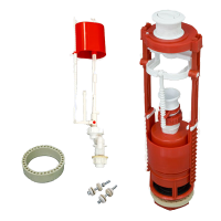 Изображение Арматура для бачка 2-х уровневая с белой кнопкой с нижней подводкой РБМ (арт. АС12.1)
