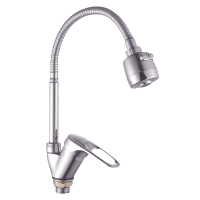 Смеситель для кухни однорычажный Rainsberg гибкий излив на гайке RAINSBERG (арт. R3213F-8)