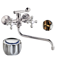 Смеситель для ванны двухвентильный Lemen длинный излив шаровой переключатель LEMEN (арт. LD-22432)