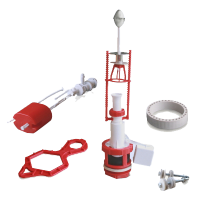 Изображение Арматура для бачка с белым штоком с нижней подводкой РБМ (арт. АС6.1)
