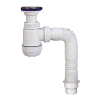 Изображение Сифон "Мини-Элит" с лит.вып.,нерж.чаш.Ø70мм,гофр.трубой L800мм(1'1/2-Ø40/50) Виркэн (арт. 30980676)
