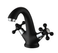 Смеситель для раковины двухвентильный Ammore черный/матовый D-Lin (арт. A1081-A)