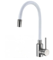 Смеситель для кухни однорычажный Ammore гибкий излив хром/белый Ammore (арт. A5510-3)