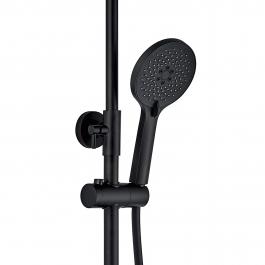 Смеситель с душевой стойкой Oute чёрный латунь OUTE (арт. T9164H)