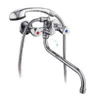 Смеситель для ванны двухвентильный Frud длинный излив картриджный переключатель Frud (арт. R22111)