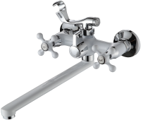 Смеситель для ванны двухвентильный Ammore длинный излив хром/белый Ammore (арт. A4681-C)