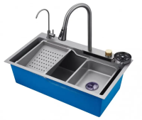 Изображение Мойка врезная многофункциональная 78х46 см, глубина 21см графит OUTE (арт. T87846Y)
