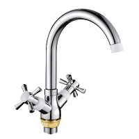 Смеситель-елочка Lemen на гайке хром/белый LEMEN (арт. LD-91557W)