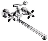 Смеситель для ванны двухвентильный Feinise длинный излив хром/чёрный FEINISE (арт. S71308-8-40F)