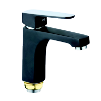 Смеситель для раковины однорычажный Rainsberg на гайке хром/чёрный RAINSBERG (арт. R0201F-1)