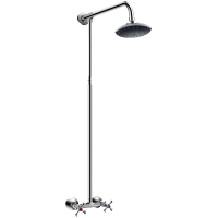 Смеситель с душевой стойкой Oute двухвентильный латунь OUTE (арт. T9704)