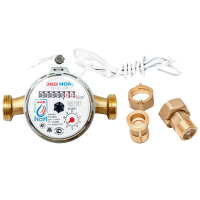 Изображение Счетчик воды универс.Эко Ном,дл.110мм (импульс)+ком.монтаж.частей с клапаном Эко Ном (арт. СВ110-007)
