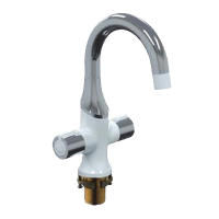 Смеситель для раковины двухвентильный Gappo на гайке хром/белый латунь GAPPO (арт. G1049)