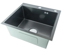 Изображение Мойка врезная 3,0мм Fmark 50х45 графит глубина 200мм в комплекте сифон Fmark (арт. FSC5045Q)
