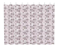 Изображение Штора для ванной 180х180 см полиэтилен коричнево-бежевая плитка FASHUN (арт. A8816)
