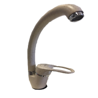 Смеситель для кухни однорычажный Rainsberg высокий излив на гайке белый гранит RAINSBERG (арт. R3113KF-3)