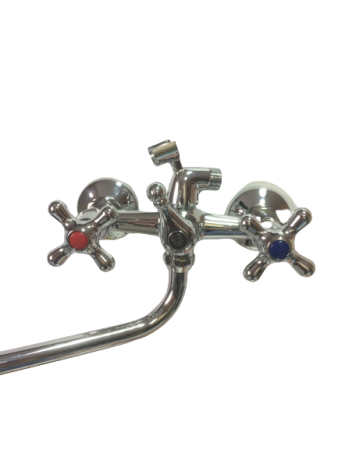 Смеситель для ванны двухвентильный Lemen длинный излив LEMEN (арт. LD-2151)