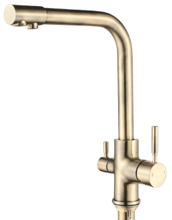 Смеситель для кухни Oute высокий излив на гайке для фильтра питьевой воды бронза латунь OUTE (арт. T653BQ)