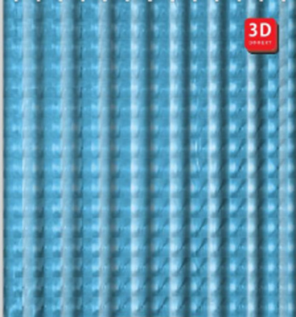 Штора для ванной 180х200 см с 3D эффектом полиэтилен синий FASHUN (арт. A8752) оптом от компании Аквалига
