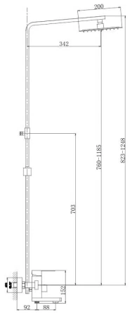 Смеситель для душевой D-Lin нержавеющая сталь черный D-Lin (арт. D10A03)