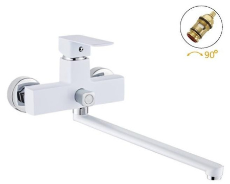 Смеситель для ванны однорычажный Feinise длинный излив белый FEINISE (арт. S25118-7-35F)