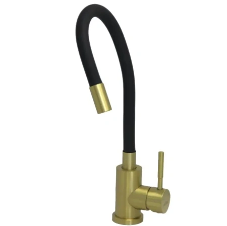 Смеситель для кухни однорычажный Feinise гибкий излив черный/матовое золото FEINISE (арт. B49133E-26)