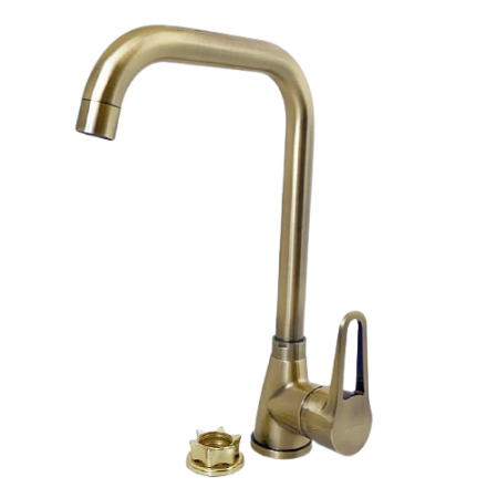 Смеситель для кухни Pursh высокий излив на гайке бронза Pursh (арт. R97331Q)