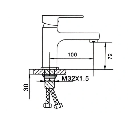 Смеситель для раковины D-Lin однорычажный белый D-Lin (арт. D110366-C)