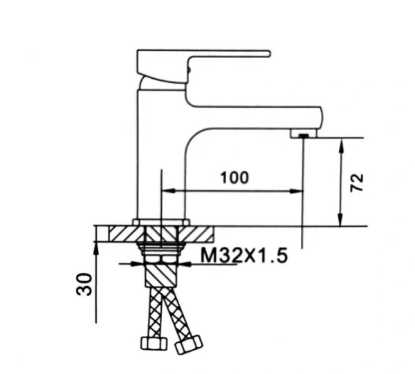 Смеситель для раковины D-Lin однорычажный белый D-Lin (арт. D110366-C)