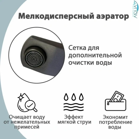 Смеситель для раковины однорычажный Pursh чёрный нержавейка Pursh (арт. R11301E)